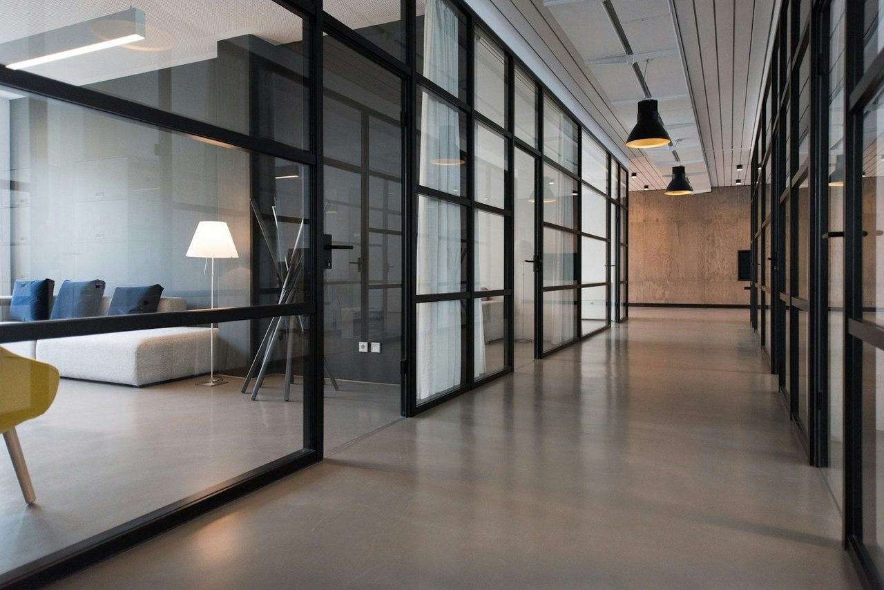 People moving through a civic building, showing process and change in motion.